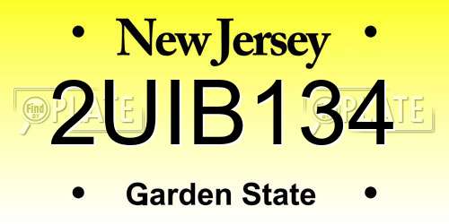 2UIB134 New Jersey License Plate