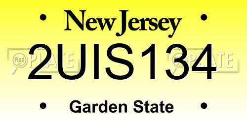 2UIS134 New Jersey License Plate