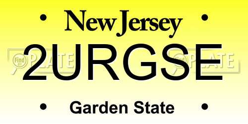 2URGSE New Jersey License Plate