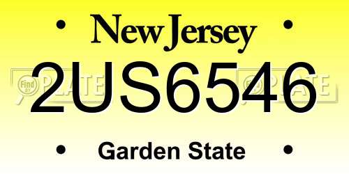 2US6546 New Jersey License Plate