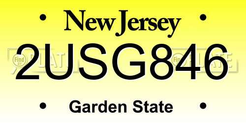 2USG846 New Jersey License Plate