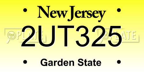 2UT325 New Jersey License Plate