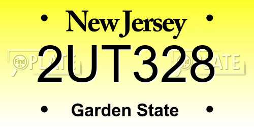2UT328 New Jersey License Plate