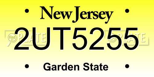 2UT5255 New Jersey License Plate