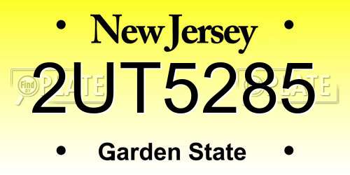 2UT5285 New Jersey License Plate