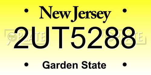 2UT5288 New Jersey License Plate