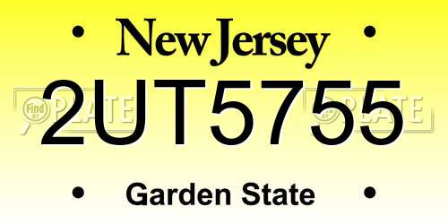 2UT5755 New Jersey License Plate