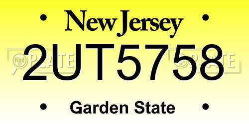 2UT5758 New Jersey License Plate