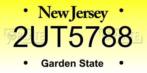 2UT5788 New Jersey License Plate