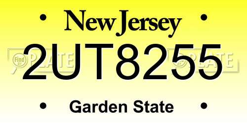 2UT8255 New Jersey License Plate