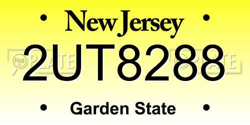 2UT8288 New Jersey License Plate