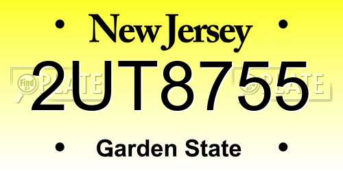 2UT8755 New Jersey License Plate