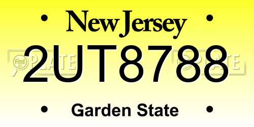 2UT8788 New Jersey License Plate