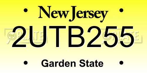2UTB255 New Jersey License Plate