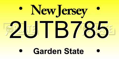 2UTB785 New Jersey License Plate