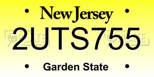 2UTS755 New Jersey License Plate