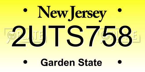 2UTS758 New Jersey License Plate