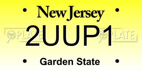 2UUP1 New Jersey License Plate