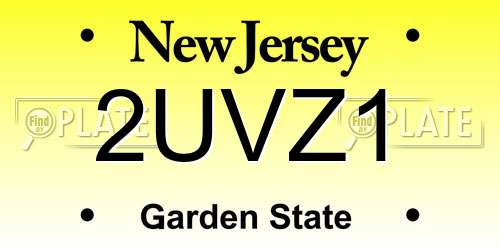 2UVZ1 New Jersey License Plate