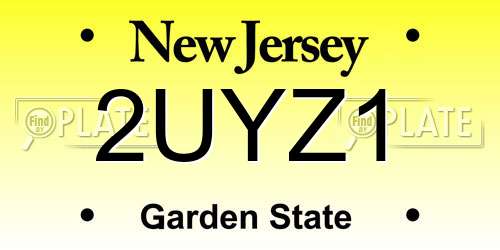 2UYZ1 New Jersey License Plate
