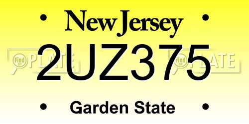 2UZ375 New Jersey License Plate