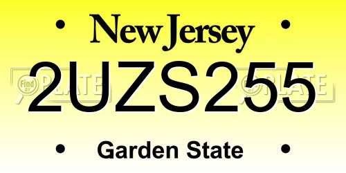 2UZS255 New Jersey License Plate