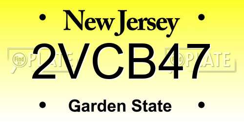 2VCB47 New Jersey License Plate