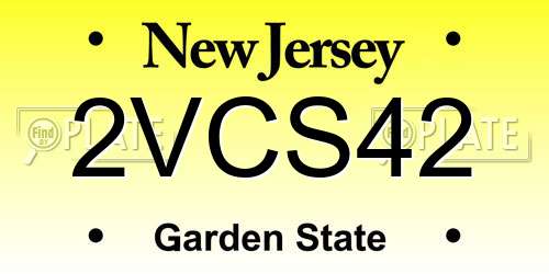 2VCS42 New Jersey License Plate