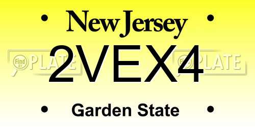 2VEX4 New Jersey License Plate
