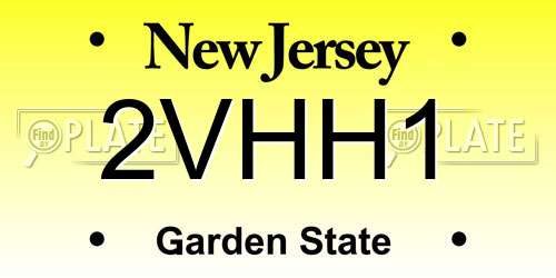 2VHH1 New Jersey License Plate