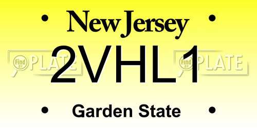 2VHL1 New Jersey License Plate