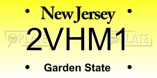 2VHM1 New Jersey License Plate