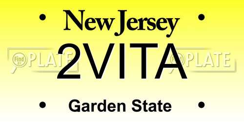 2VITA New Jersey License Plate