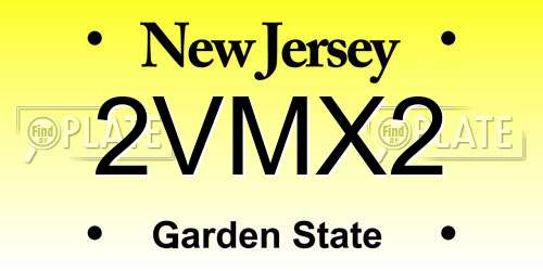 2VMX2 New Jersey License Plate