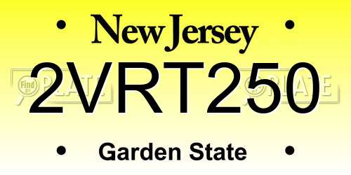 2VRT250 New Jersey License Plate