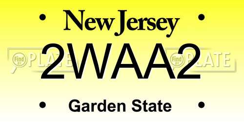 2WAA2 New Jersey License Plate