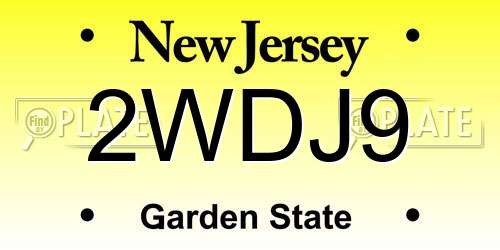 2WDJ9 New Jersey License Plate