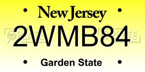 2WMB84 New Jersey License Plate