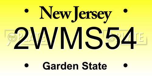 2WMS54 New Jersey License Plate