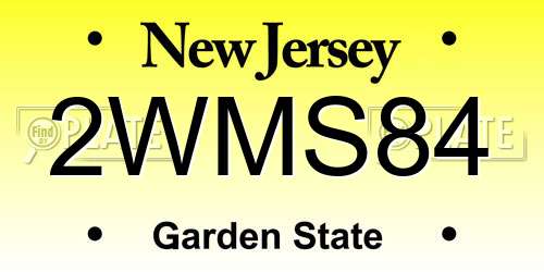 2WMS84 New Jersey License Plate
