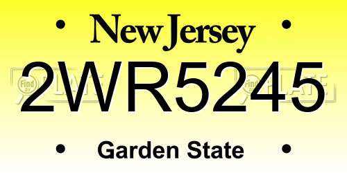 2WR5245 New Jersey License Plate