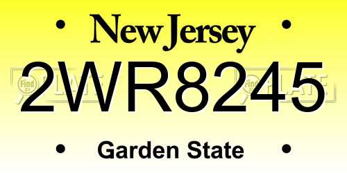 2WR8245 New Jersey License Plate