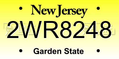 2WR8248 New Jersey License Plate