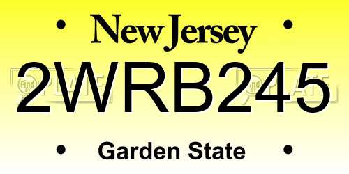 2WRB245 New Jersey License Plate