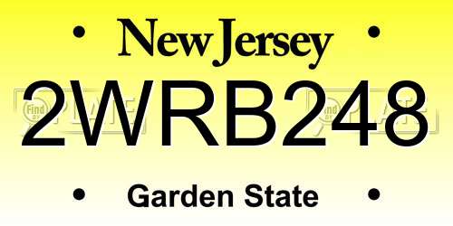 2WRB248 New Jersey License Plate