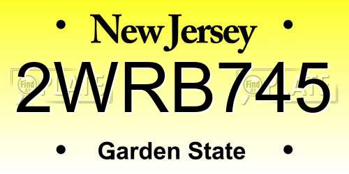 2WRB745 New Jersey License Plate