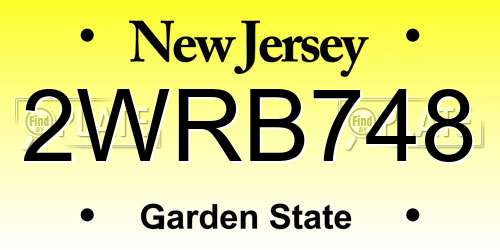 2WRB748 New Jersey License Plate