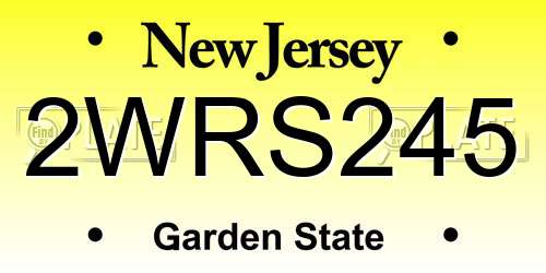 2WRS245 New Jersey License Plate