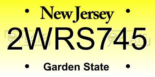 2WRS745 New Jersey License Plate