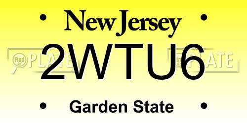 2WTU6 New Jersey License Plate